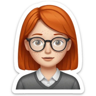 freckled with glasses sticker