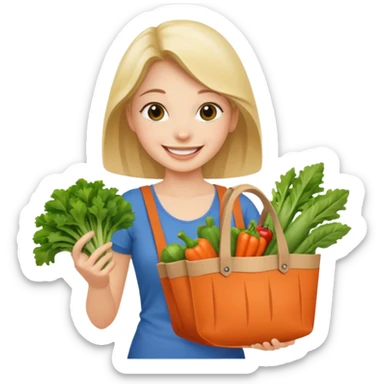 Shopper with veggie tote sticker