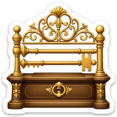 key in the horizontal position old and ornate sticker