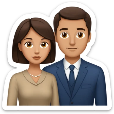 Short brunette wife next to tall husband sticker