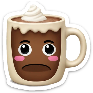 hot chocolate in beige mug sticker