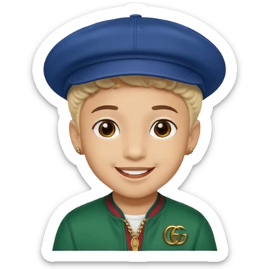 Ragazzo mulatto con cappello Gucci che fa il terzo dritto sticker