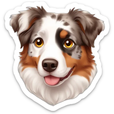 Red merle Australian shepherd heterochromia sticker