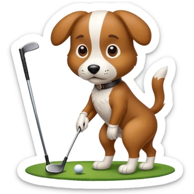 Golfing dog sticker