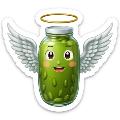 Pickle with Angel Wings sticker