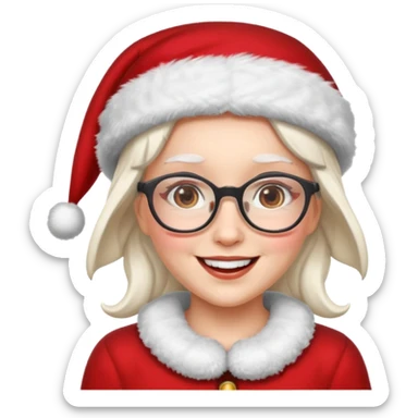 female Santa Claus with glasses sticker