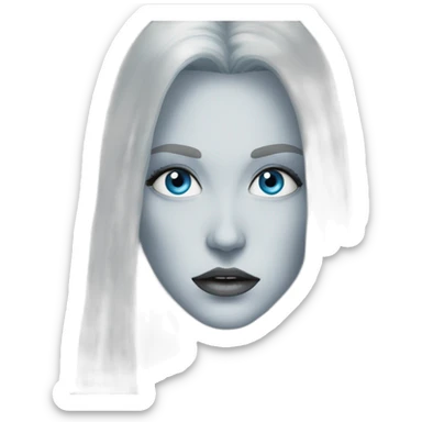 Deepred-long-hair-blue-eyes-metalclothing-vamp sticker