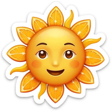 Cute Nostalgic Sunshine with oranges, reds, and yellow colors.  sticker