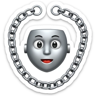 chain choking on the neck sticker