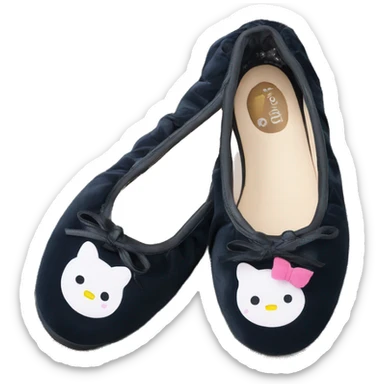 Chaussons ballerines isotoner avec noeud pour femme en tissu semelle du dessous en cuir  sticker