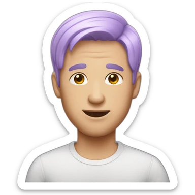 a guy with really short lilac hair sticker