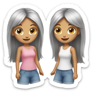 two girl best friend sticker