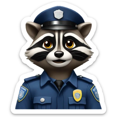racoon police sticker