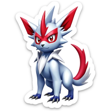 Cool Edgy Shiny Digimon-Weavile-Absol-Zangoose-hybrid full body sticker