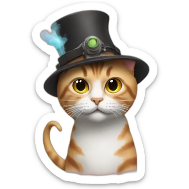 photographer cat with dragon breath sticker