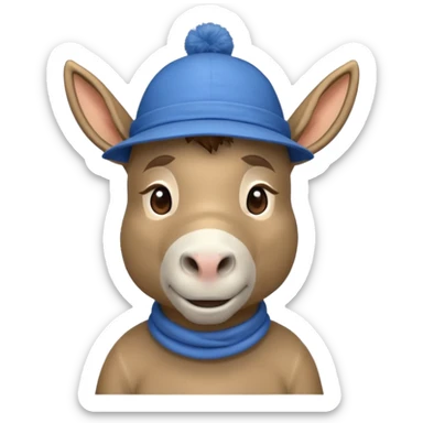 donkey with blue hat sticker
