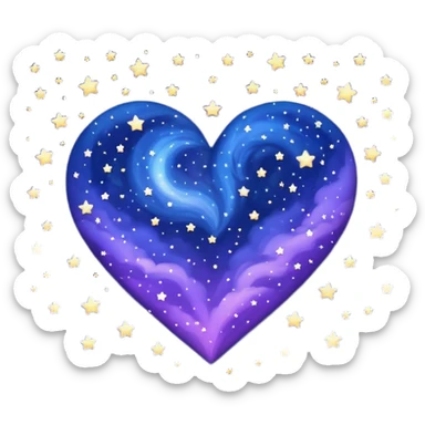 night sky heart sticker