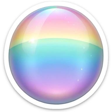 Pastel iridescent rainbow crystal crescent half orb sticker