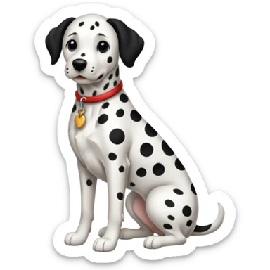 Chien dalmatien assis et debout.  sticker