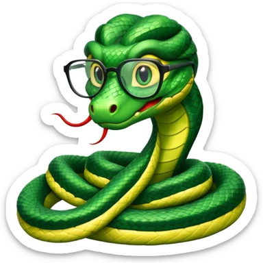 snake with glasses  sticker