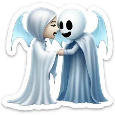 Ghost kissing Mae vampire sticker