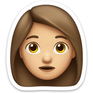 brown hair girl who just smelt something bad sticker