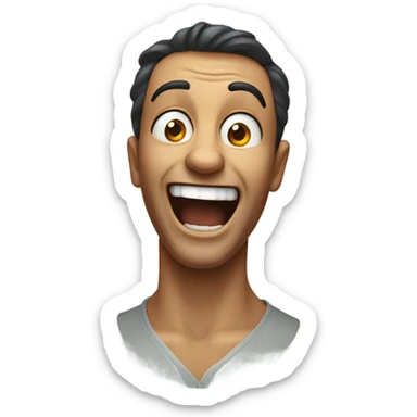 Guy laughing so hard hes about to pass out sticker