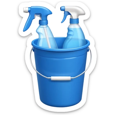 Bucket and cleaning product sticker