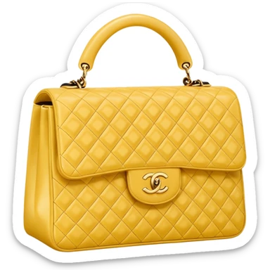 chanel butter yellow bag with gold hardware sticker