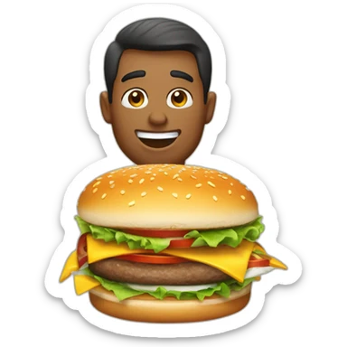 vovô comendo hamburguer sticker