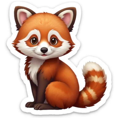 Cute Adorable Red Panda-Weasel-Ferret-Fox hybrid full body sticker