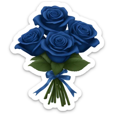 Dark Blue roses bouquet full sticker