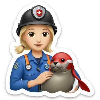 National Oceanic and Atmospheric Administration rescue workers rescue a seal sticker