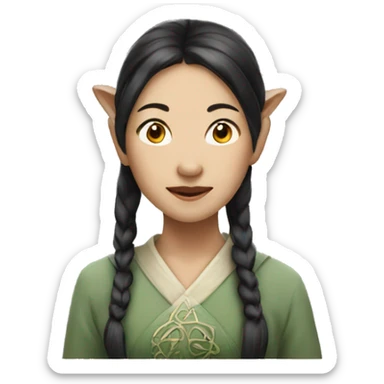 Chinese women with elvish ears  sticker