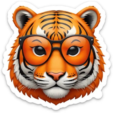 tiger face with dark sunglasses, cool expression sticker