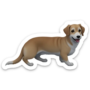 playful dog in snowy landscape sticker