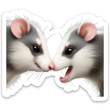 Opossum kissing sticker