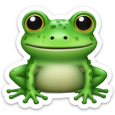 A cute frog wearing a black choker with spikes sticker