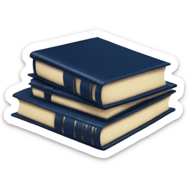 A stack of navy blue vintage style books and in the background blue peonies and blue monstera flowers  sticker