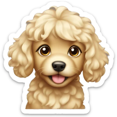 Fluffy blonde puppy little curls sticker