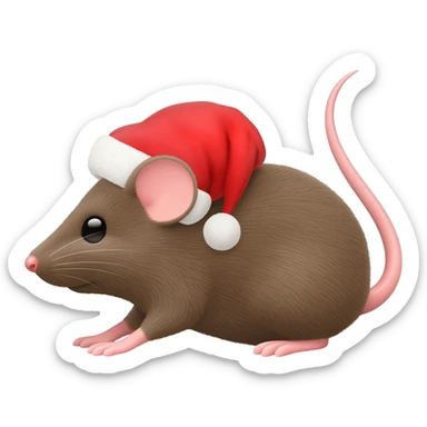 Ratón con sombrero de Navidad sticker