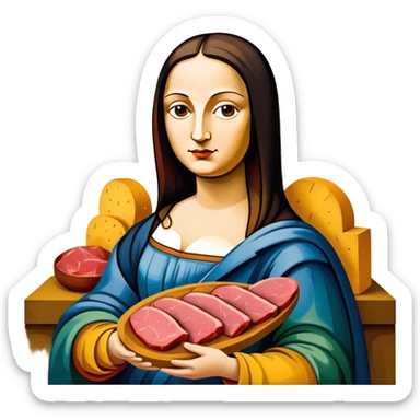 picasso abstract art mona lisa SPAM MEAT painting  sticker