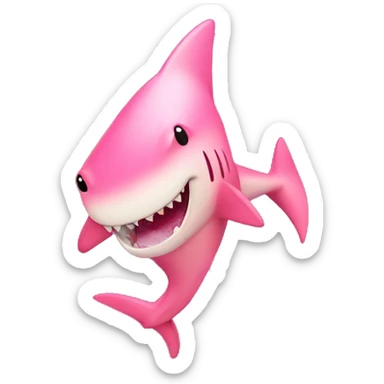 a pink shark breathing fire sticker