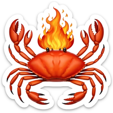Crab in the fire sticker
