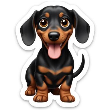 Mini dachshund excited sticker