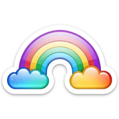 Mittelteil Regenbogen glitzer sticker