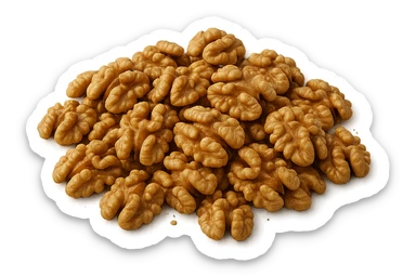 montagna di noci sbucciate, iperrealistici 4k sticker