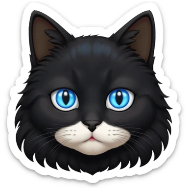 Black Baby cat face with blue eyes 🐱 sticker