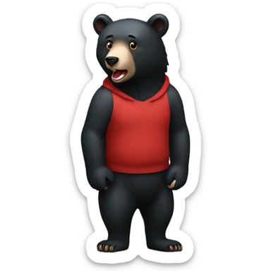Black bear with red tint full body sticker
