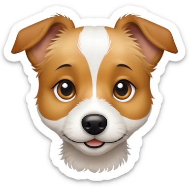 super scruffy jack russell mix with big eyes sticker